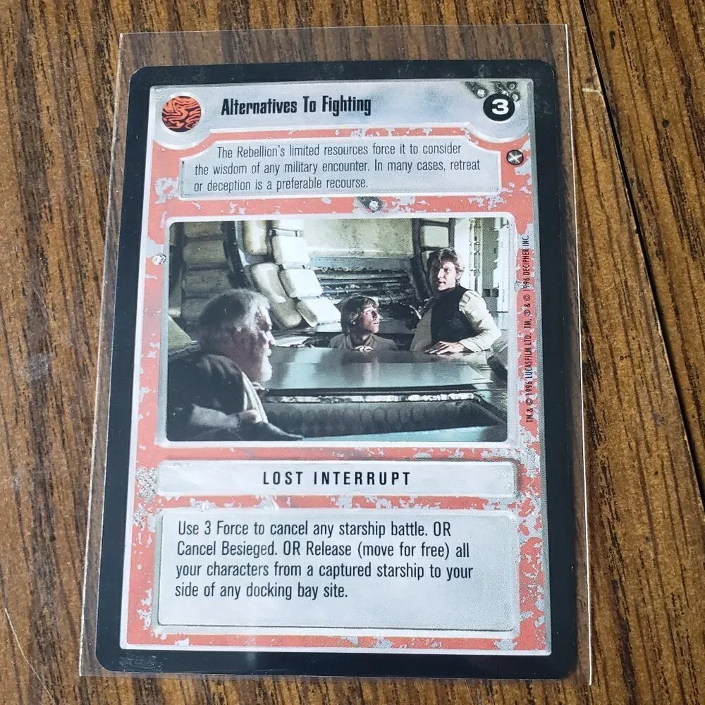 Star Wars CCG Decipher Alternatives To Fighting Black Border Card
